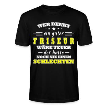 Lustiger Friseur Spruch für Friseure - Stanley/Stella Unisex Bio-T-Shirt CRAFTER - Schwarz - Vorne - Alina (178cm) & Michal (187cm)