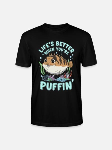 Kugelfisch-meereslebewesen-enthusiasten Quirky - Stanley/Stella Unisex Bio-T-Shirt CRAFTER - Schwarz
