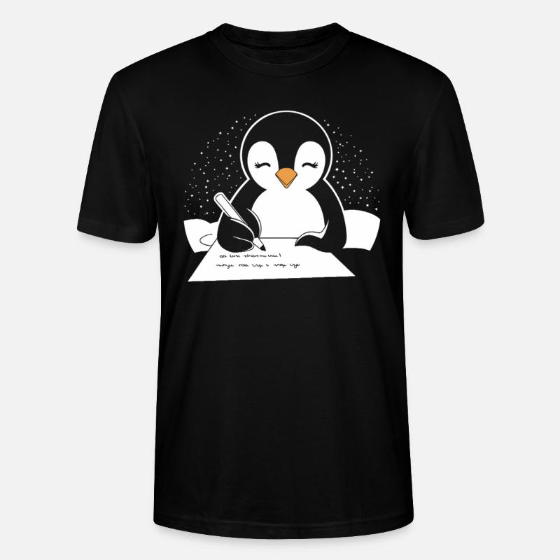 Pingouin, Écrivain, Auteur, Créatif - T-shirt bio CRAFTER Stanley Stella Unisexe - noir