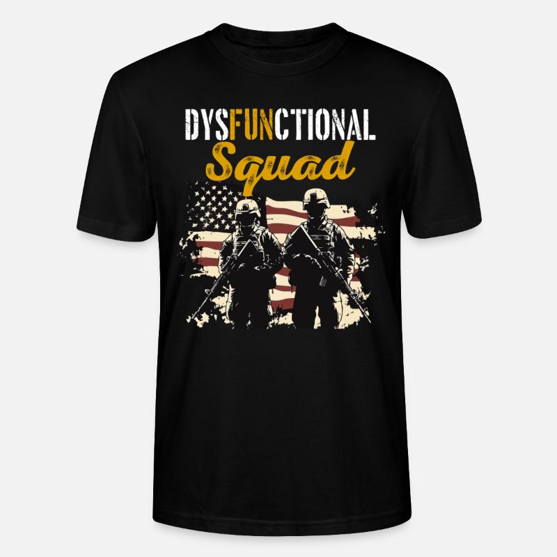 Dysfunktionaler Veteran Dysfunctional Squad - Stanley/Stella CRAFTER Unisex Organic T-Shirt - black