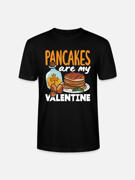 Pancakes are my Valentine's Day - Stanley/Stella CRAFTER Unisex Organic T-Shirt - black
