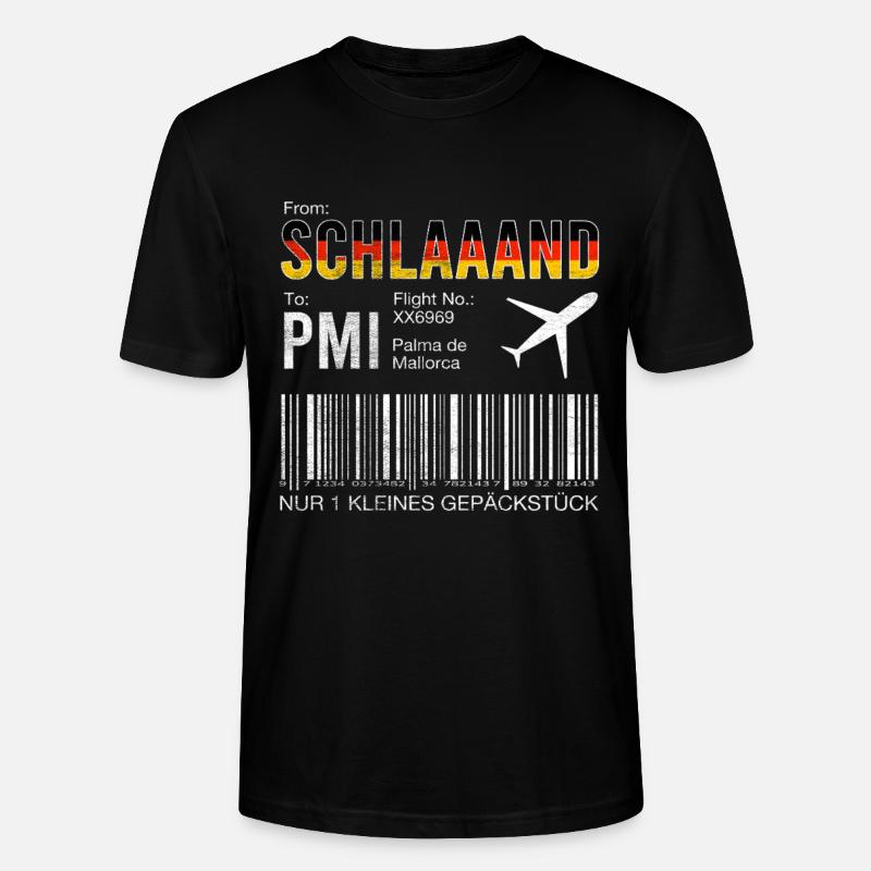 Mallorca Boarding Pass Trip - Stanley/Stella CRAFTER Unisex Organic T-Shirt - black