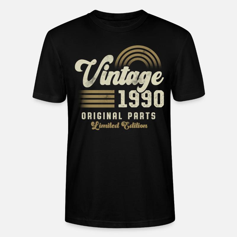 Millésime 1990 Anniversaire Rétro - T-shirt bio CRAFTER Stanley Stella Unisexe - noir