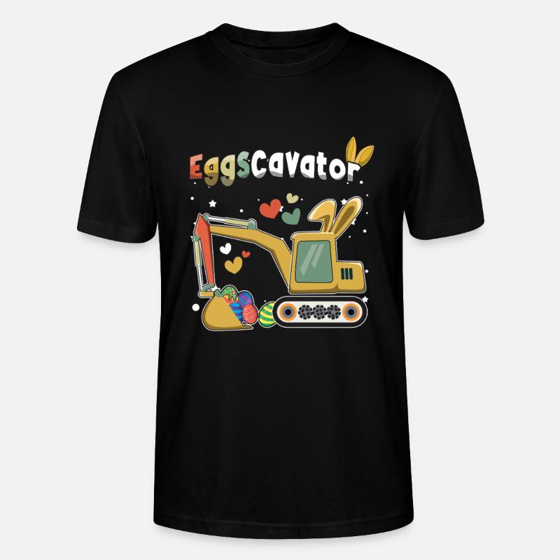 Ostern Eggscavator Bagger Eier - Stanley/Stella Unisex Bio-T-Shirt CRAFTER - Schwarz