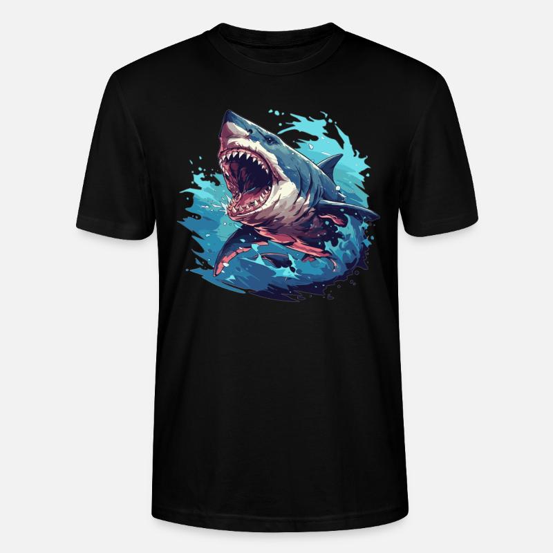 Sharks Shark - Stanley/Stella CRAFTER Unisex Organic T-Shirt - black
