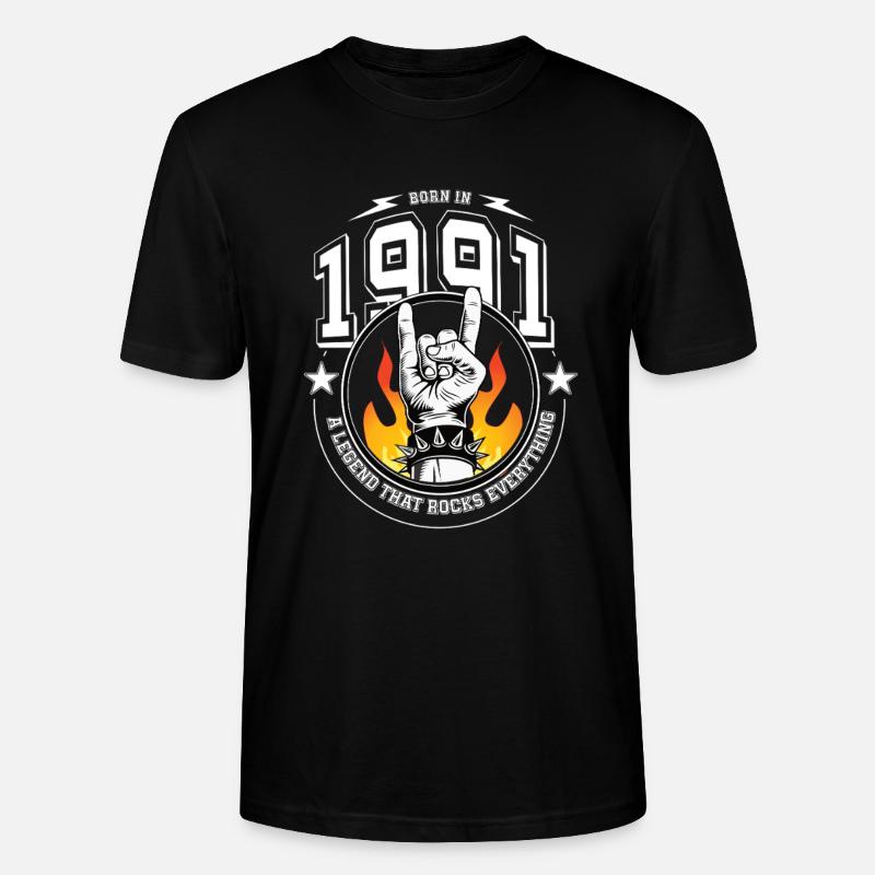 1991 Birthday, rocks everything - Stanley/Stella CRAFTER Unisex Organic T-Shirt - black