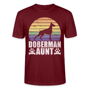 Doberman Gifts - Stanley/Stella Unisex Bio-T-Shirt CRAFTER - Burgunderrot - Vorne - Alina (178cm) & Michal (187cm)