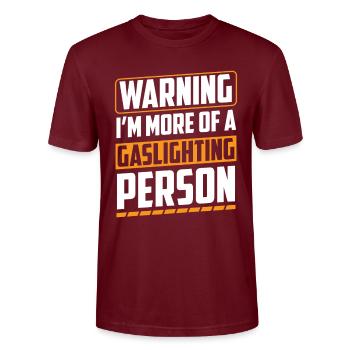 Véritable éclairage au gaz professionnel - T-shirt bio CRAFTER Stanley Stella Unisexe - bordeaux - Devant - Alina (178cm) & Michal (187cm)