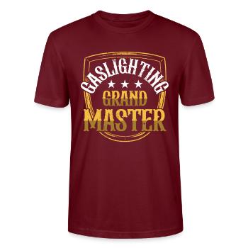 True Professional Gaslighting - Stanley/Stella CRAFTER Unisex Organic T-Shirt - burgundy - Front - Alina (178cm) & Michal (187cm)