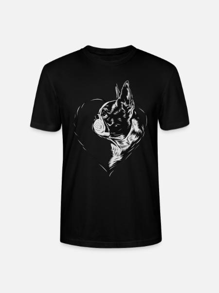 Boston Terrier - Stanley/Stella Unisex Bio-T-Shirt CRAFTER - Schwarz