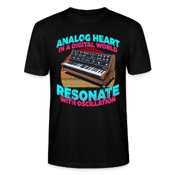 Synthesizer Synth Kick Drum DAW - Stanley/Stella Unisex Bio-T-Shirt CRAFTER - Schwarz - Vorne - Alina (178cm) & Michal (187cm)