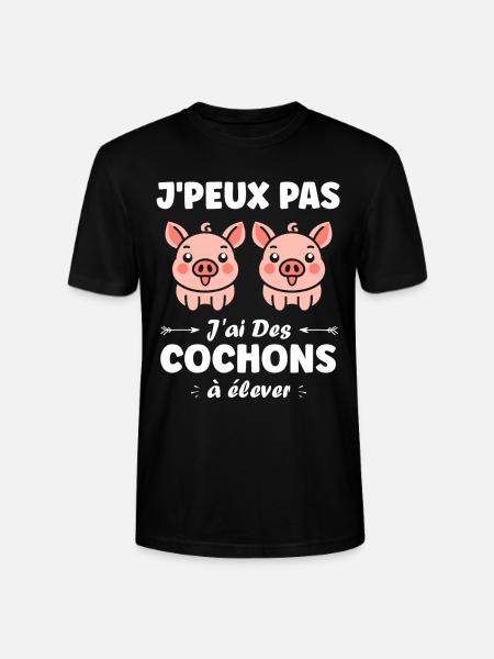 cochon - T-shirt bio CRAFTER Stanley Stella Unisexe - noir