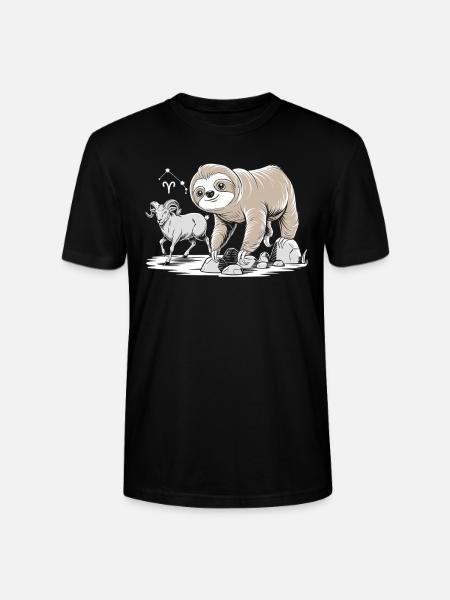 Bélier Zodiaque Soth avec paresseux et chèvre - T-shirt bio CRAFTER Stanley Stella Unisexe - noir