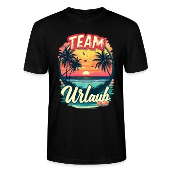 Urlaub Strand Strandurlaub Palmen Familie Sommer - Stanley/Stella Unisex Bio-T-Shirt CRAFTER - Schwarz - Vorne - Alina (178cm) & Michal (187cm)