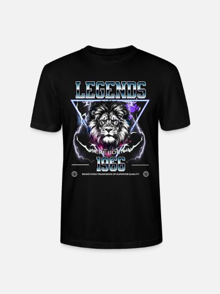 1966 Birthday Legend Lion Bootleg - Stanley/Stella CRAFTER Unisex Organic T-Shirt - black
