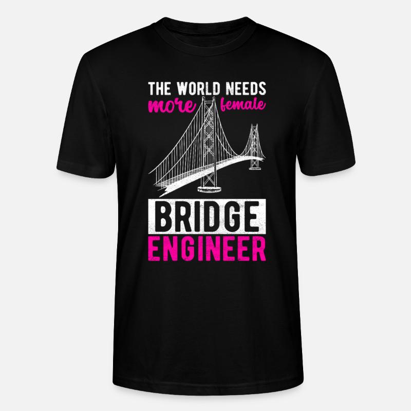 Bridge Engineer Bridge Construction - Stanley/Stella CRAFTER Unisex Organic T-Shirt - black
