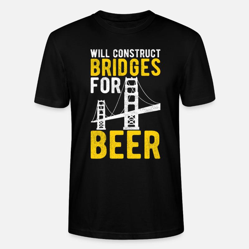 Bridge Engineer Bridge Construction - Stanley/Stella CRAFTER Unisex Organic T-Shirt - black
