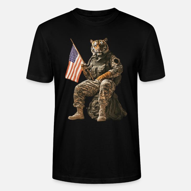 Tiger - Stanley/Stella Unisex Bio-T-Shirt CRAFTER - Schwarz