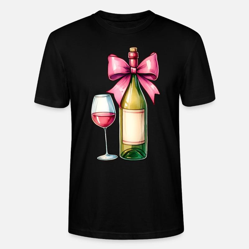Coquette Bow Weintrinker Rosa - Stanley/Stella Unisex Bio-T-Shirt CRAFTER - Schwarz