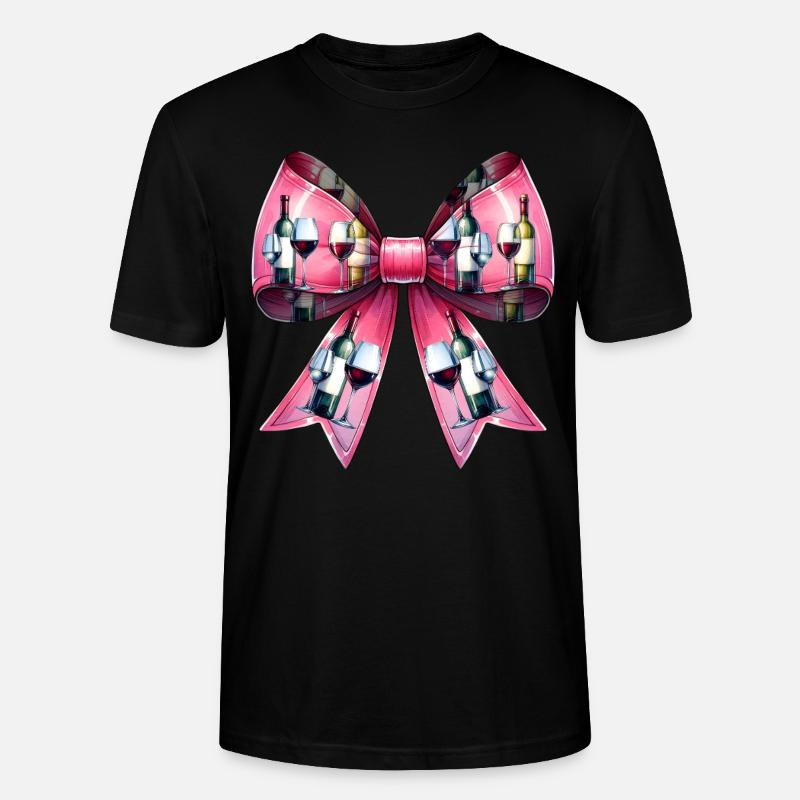 Coquette Bow Weintrinker Rosa - Stanley/Stella Unisex Bio-T-Shirt CRAFTER - Schwarz