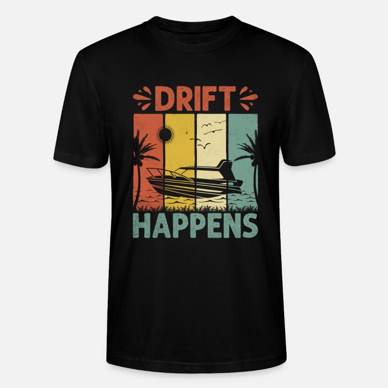 Drift Happens Paddelboot - Stanley/Stella Unisex Bio-T-Shirt CRAFTER - Schwarz