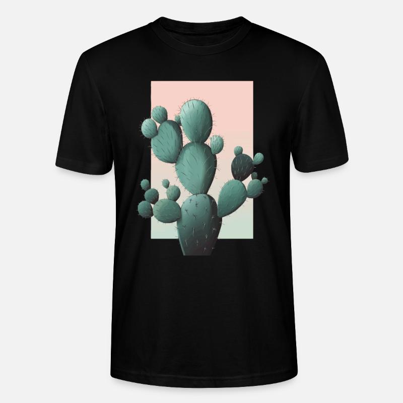 Kaktus - Stanley/Stella Unisex Bio-T-Shirt CRAFTER - Schwarz