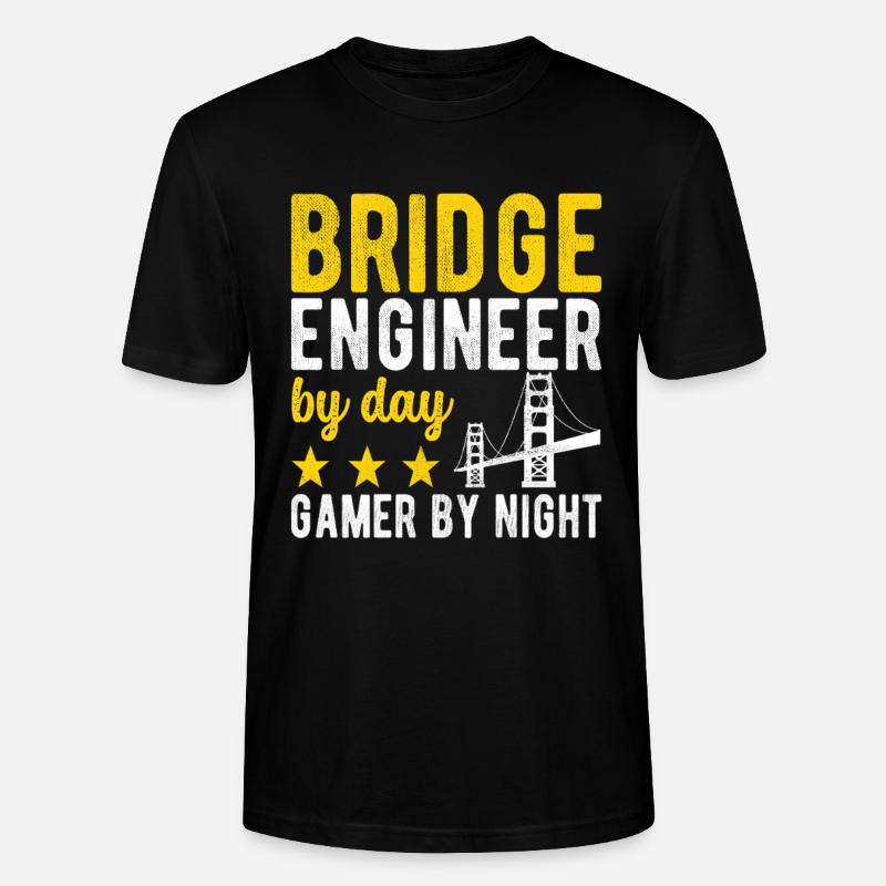 Bridge Engineer Bridge Construction - Stanley/Stella CRAFTER Unisex Organic T-Shirt - black