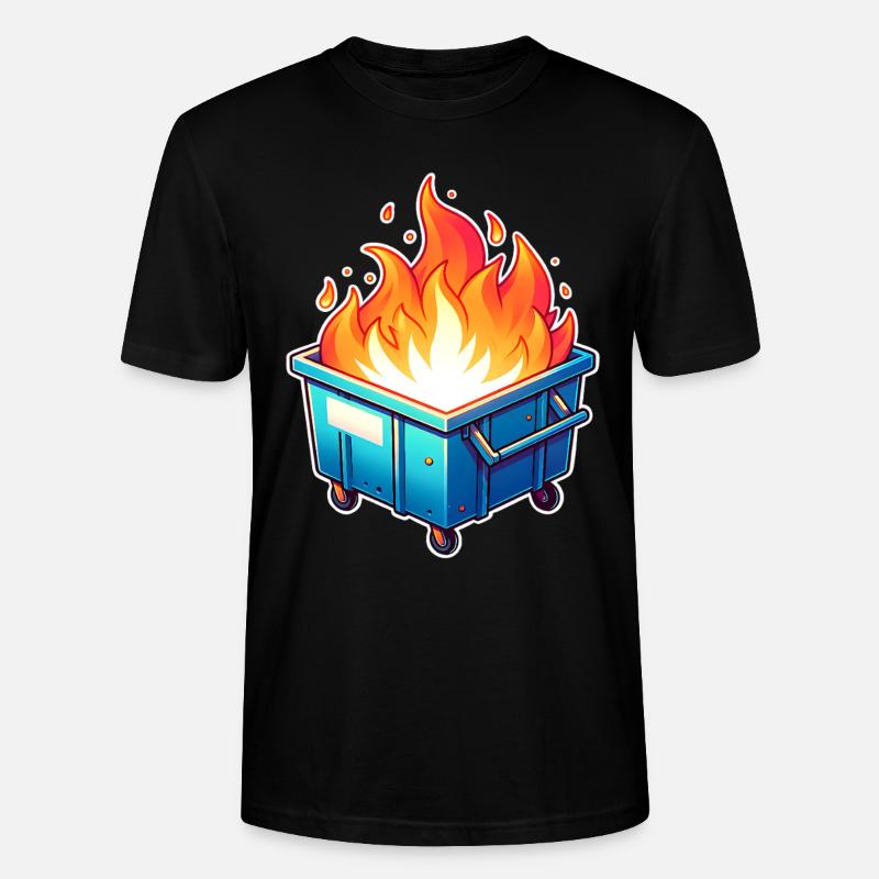 Burning garbage can - Stanley/Stella CRAFTER Unisex Organic T-Shirt - black