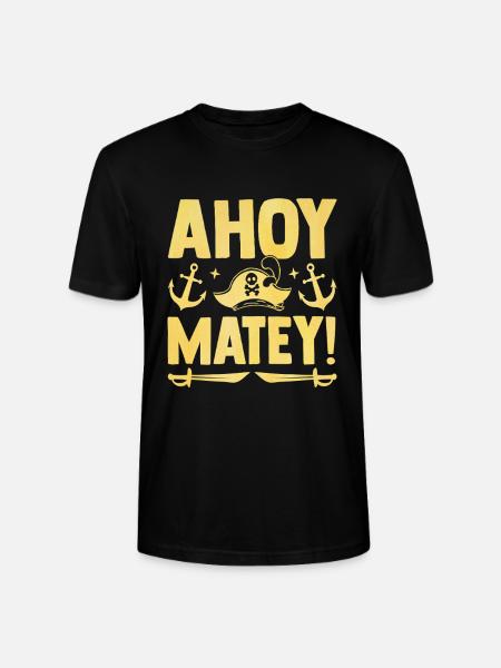Ahoy Matey Pirate Youth Design - Stanley/Stella CRAFTER Unisex Organic T-Shirt - black