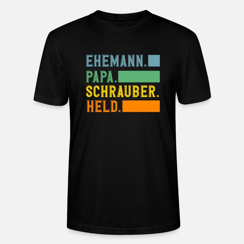 Ehemann Papa Schrauber Held - Stanley/Stella Unisex Bio-T-Shirt CRAFTER - Schwarz