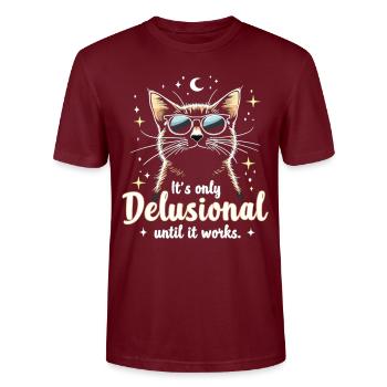 Chat délirant Chat Chats rétro Amoureux des chats - T-shirt bio CRAFTER Stanley Stella Unisexe - bordeaux - Devant - Alina (178cm) & Michal (187cm)