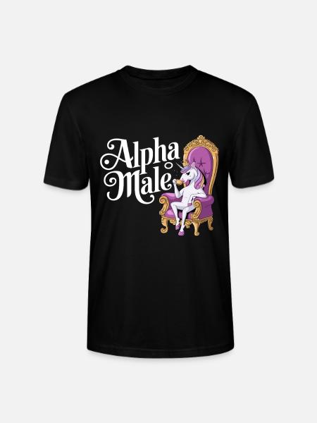 Regnbue Alpha Man Enhjørning - Stanley Stella CRAFTER unisex økologisk-T-shirt - sort