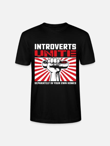 Introverts unite - Stanley/Stella CRAFTER Unisex Organic T-Shirt - black