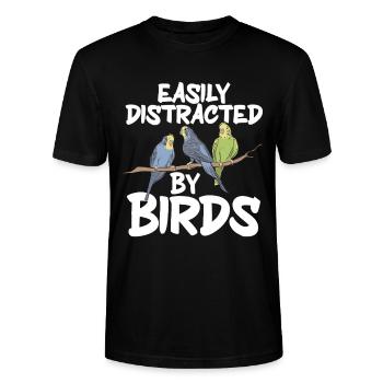 Bird Watching Cute Bird Lover - Stanley/Stella Unisex Bio-T-Shirt CRAFTER - Schwarz - Vorne - Alina (178cm) & Michal (187cm)