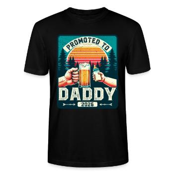 Dad-to-be loading Future Dad 2026 - Stanley/Stella CRAFTER Unisex Organic T-Shirt - black - Front - Alina (178cm) & Michal (187cm)