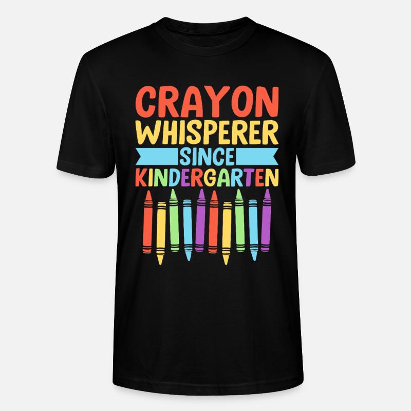 Buntstiftflüsterer seit Kindergärtnerin - Stanley/Stella Unisex Bio-T-Shirt CRAFTER - Schwarz