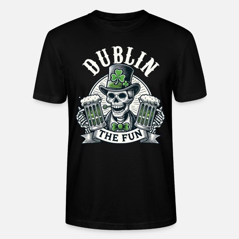 Saint-Patrick Dublin Le Crâne Amusant - T-shirt bio CRAFTER Stanley Stella Unisexe - noir