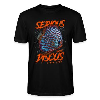 Seit 1954 ernsthaft mit Diskusfischen beschäftigt - Stanley/Stella Unisex Bio-T-Shirt CRAFTER - Schwarz - Vorne - Alina (178cm) & Michal (187cm)