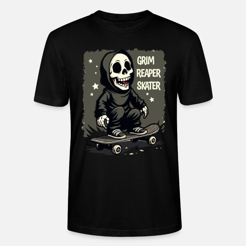 Skateboarding Sensenmann – Grim Reaper Style - Stanley/Stella Unisex Bio-T-Shirt CRAFTER - Schwarz