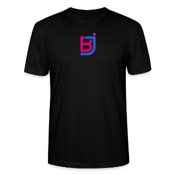 Symbole Bi minimaliste Fierté bisexuelle subtile - T-shirt bio CRAFTER Stanley Stella Unisexe - noir - Devant - Alina (178cm) & Michal (187cm)