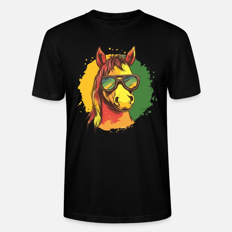 Reggae Pferd - Stanley/Stella Unisex Bio-T-Shirt CRAFTER - Schwarz