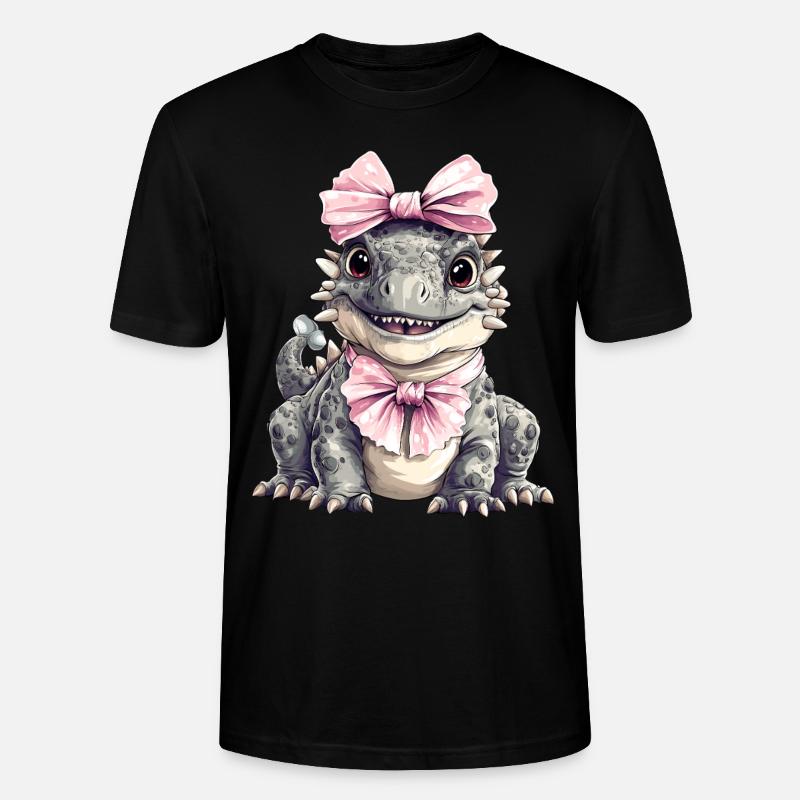 Coquette Bogen Ankylosaurus Dinosaurier Mädchen - Stanley/Stella Unisex Bio-T-Shirt CRAFTER - Schwarz