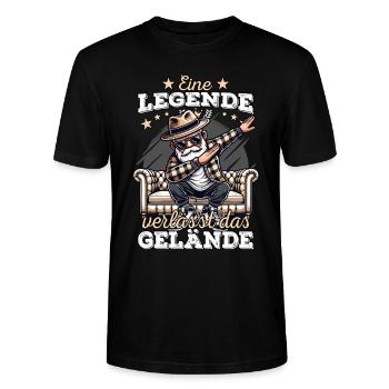 Eine Legende verlässt das Gelände Rente Rentner - Stanley/Stella Unisex Bio-T-Shirt CRAFTER - Schwarz - Vorne - Alina (178cm) & Michal (187cm)