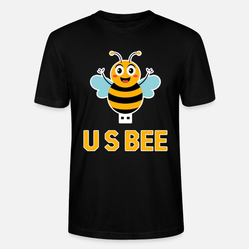 USBEE Biene Mit USB Stick - Stanley/Stella Unisex Bio-T-Shirt CRAFTER - Schwarz