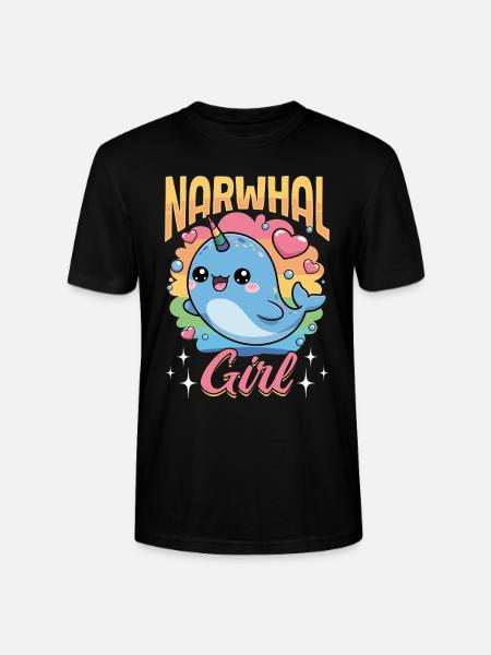 Narwhal Chibi Kawaii - Stanley/Stella Unisex Bio-T-Shirt CRAFTER - Schwarz