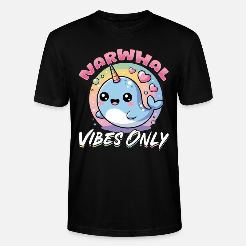 Narval Chibi Kawaii - T-shirt bio CRAFTER Stanley Stella Unisexe - noir