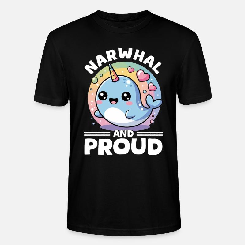 Narval Chibi Kawaii - T-shirt bio CRAFTER Stanley Stella Unisexe - noir