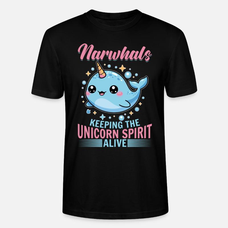 Narwhal Chibi Kawaii - Stanley/Stella Unisex Bio-T-Shirt CRAFTER - Schwarz