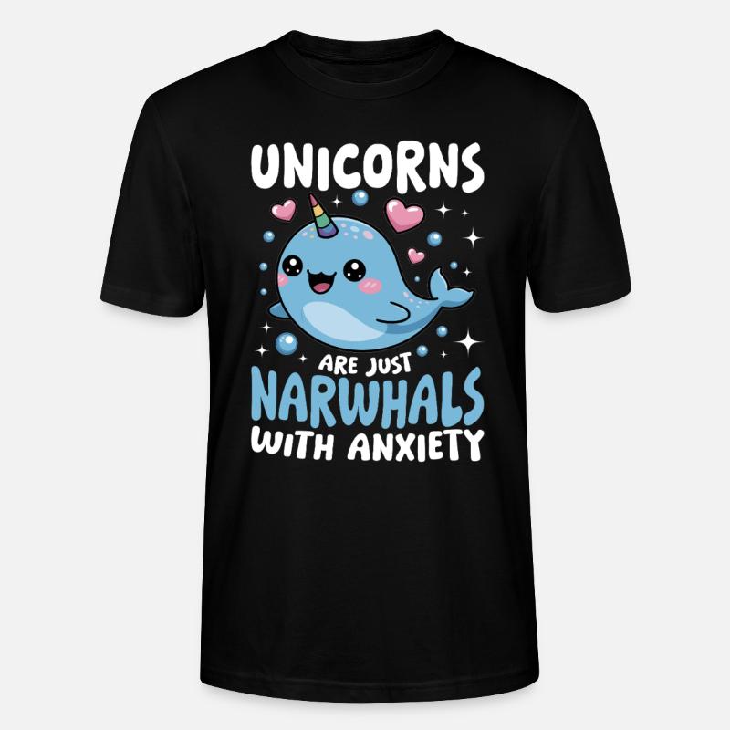 Narval Chibi Kawaii - T-shirt bio CRAFTER Stanley Stella Unisexe - noir