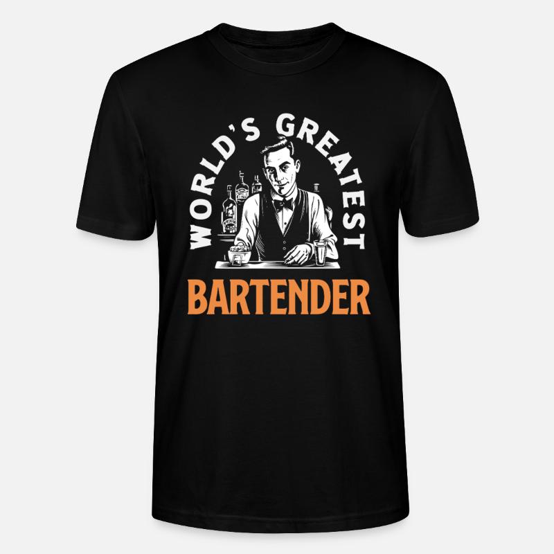 Weltbester Barkeeper Kunstwerk - Stanley/Stella Unisex Bio-T-Shirt CRAFTER - Schwarz